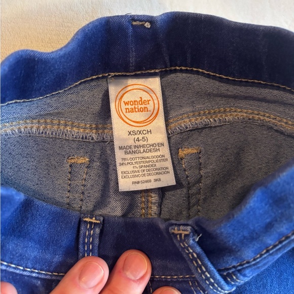 Wonder Nation Blue Denim Leggings with Colorful Heart Details Size 4T-5T - Picture 7 of 8